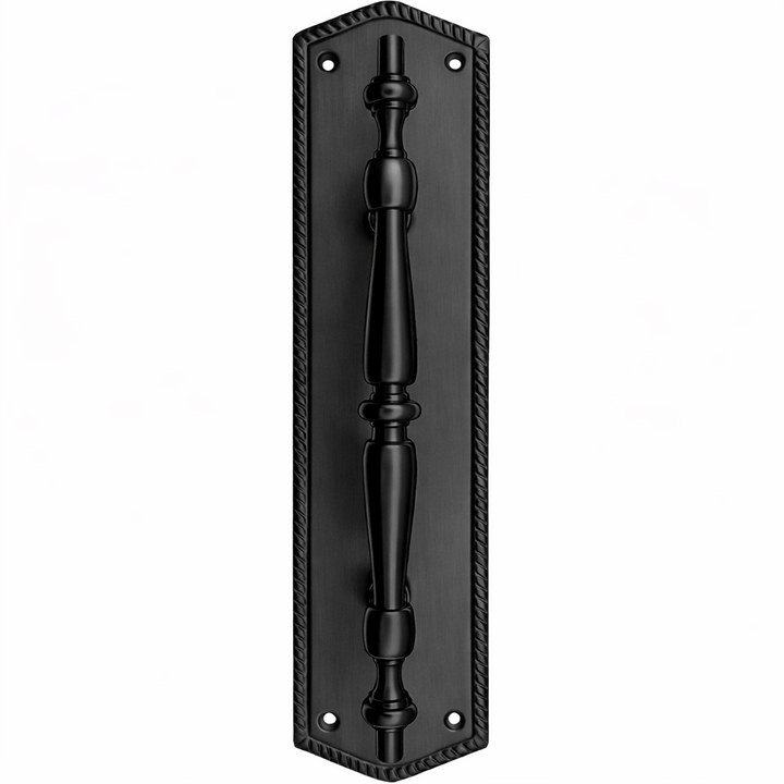 12 Inch Georgian Oval Roped Style Door Pull & Plate (Several Finishes Available)