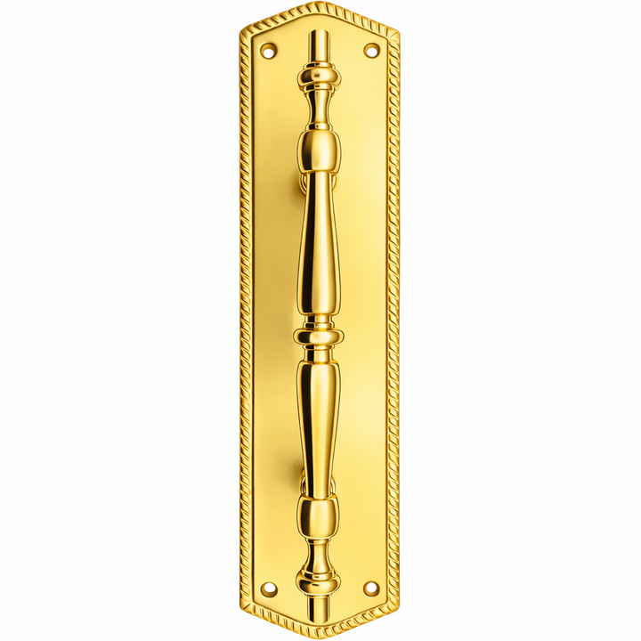 12 Inch Georgian Oval Roped Style Door Pull & Plate (Several Finishes Available)