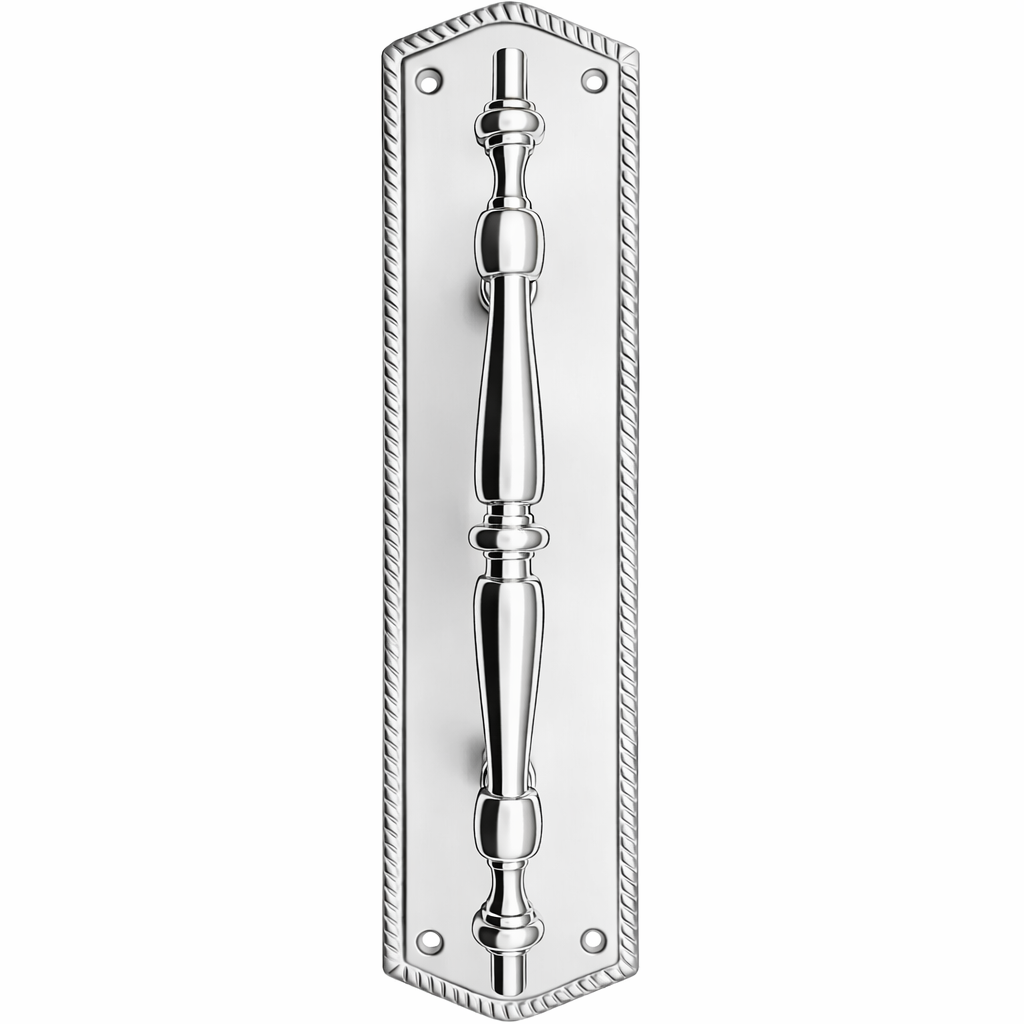 12 Inch Georgian Oval Roped Style Door Pull & Plate (Several Finishes Available)