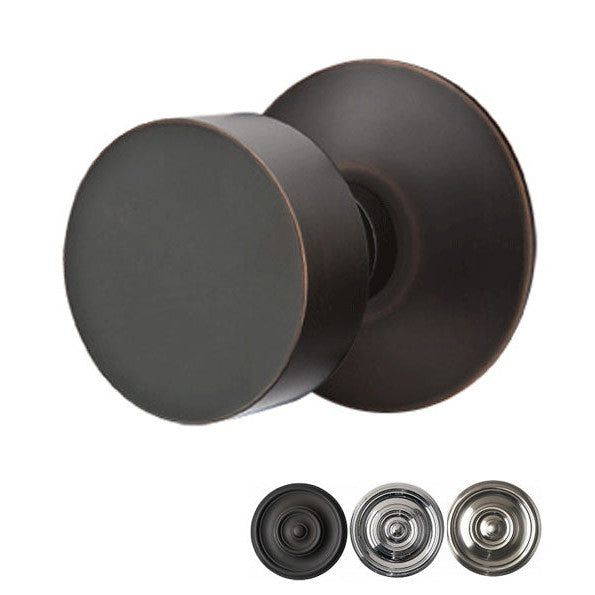 ##Antique Hardware## Solid Brass Round Door Knob Set With Modern Rosette (Several Finish Options)