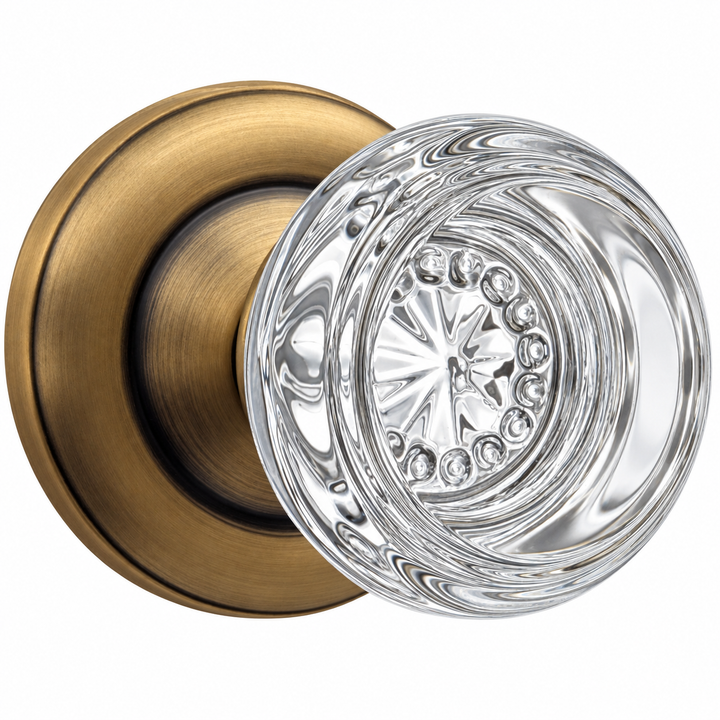 Magnifique® Classic Door Set with Round Crystal Knobs (Several Finishes Available)