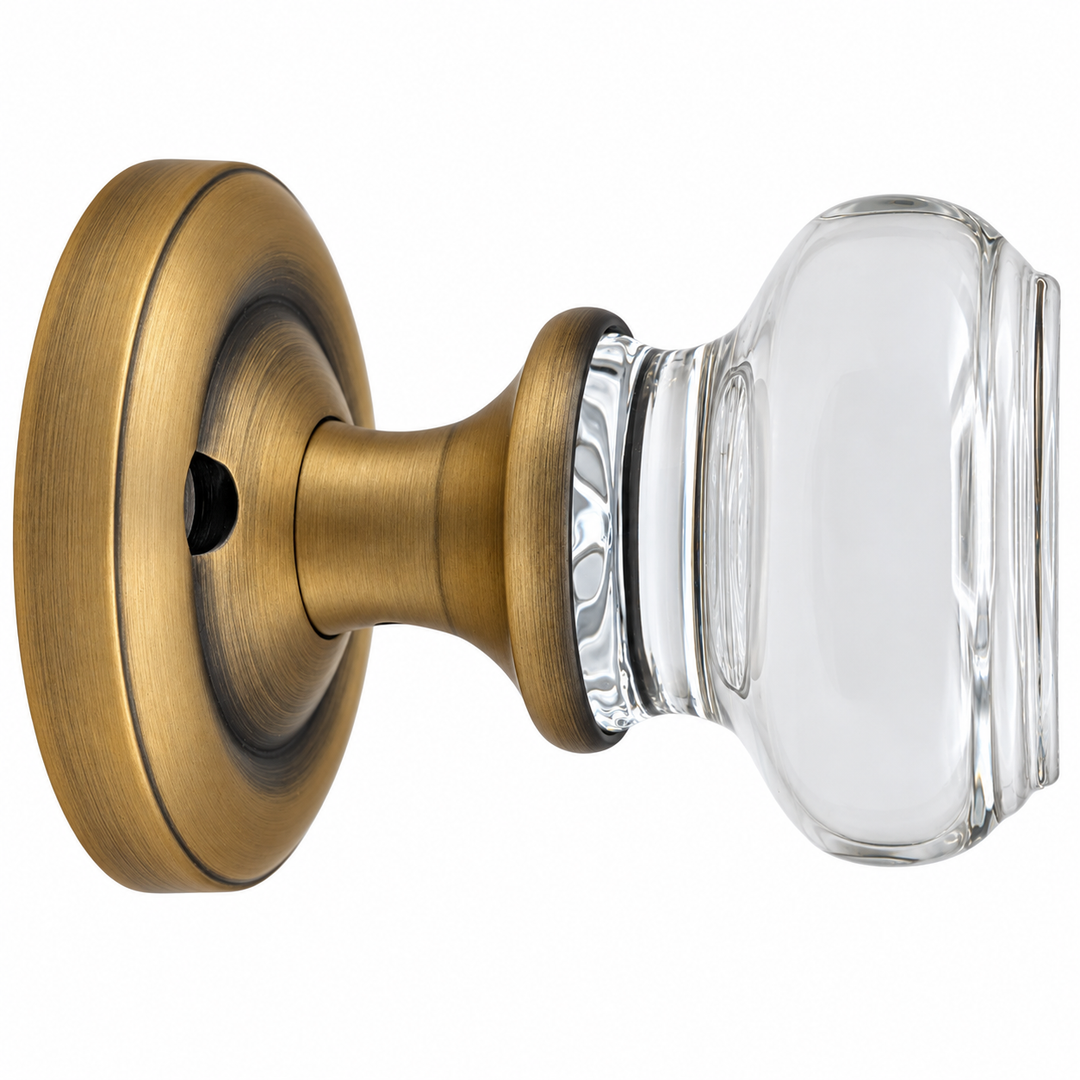 Magnifique® Classic Door Set with Round Crystal Knobs (Several Finishes Available)