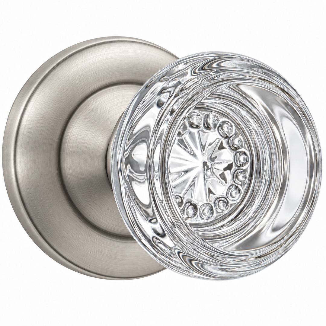 Magnifique® Classic Door Set with Round Crystal Knobs (Several Finishes Available)