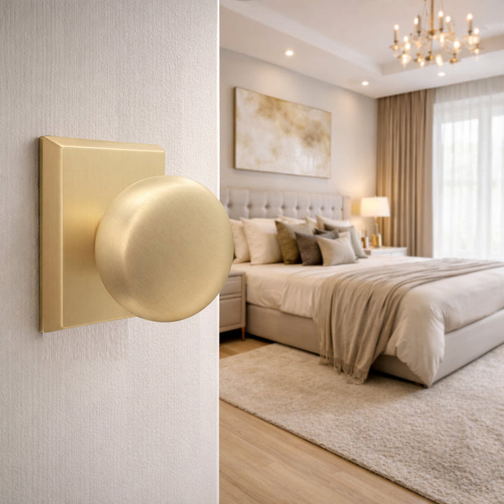 ##Antique Hardware## Magnifique® Rectangular Door Set with Brass Round Knobs (Several Finishes Available)