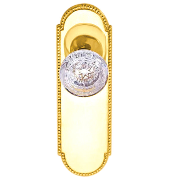 ##Antique Hardware## Arched Beaded Backplate Door Set with Round Crystal Door Knobs (Several Finishes Available)