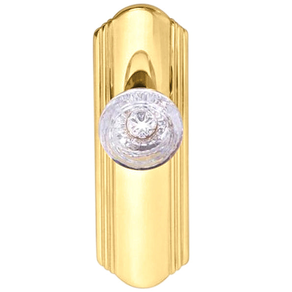 ##Antique Hardware## Art Deco Long Backplate Door Set with Round Crystal Door Knobs (Several Finishes Available)
