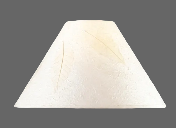 10.5 Inch Tall Hardback Round Paper Shade with Leaf
