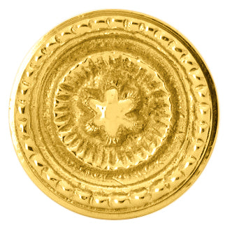 1 1/4 Inch Solid Brass Beaded Star Round Cabinet & Furniture Knob