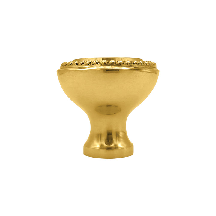 1 1/2 Solid Brass Beaded Round Cabinet & Furniture Knob