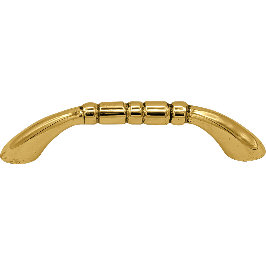 3 1/2 Inch Overall (3 Inch c-c) Solid Brass Traditional Pull (Several Finishes Available)