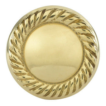 Antique Hardware 1 1/4 Inch Solid Brass Round Georgian Roped Cabinet & Furniture Knob CABINET KNOB