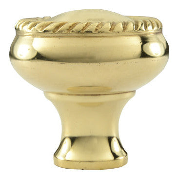 ##Antique Hardware## 1 1/4 Inch Solid Brass Round Georgian Roped Cabinet & Furniture Knob
