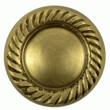 Antique Hardware 1 1/4 Inch Solid Brass Round Georgian Roped Cabinet & Furniture Knob CABINET KNOB