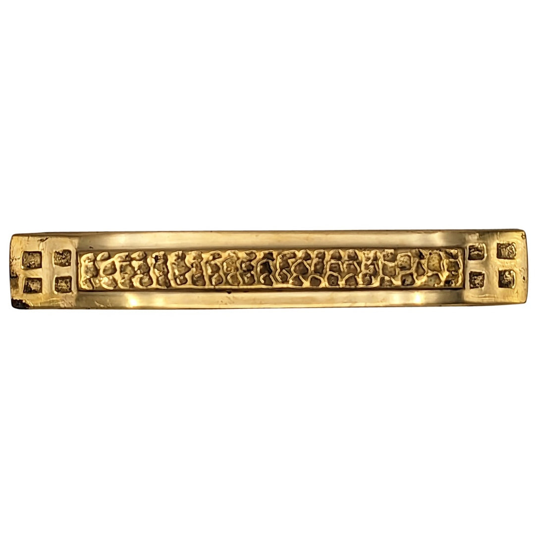 ##Antique Hardware## 5 Inch Overall (3 1/2 Inch c-c) Solid Brass Craftsman Hammered Drawer Pull
