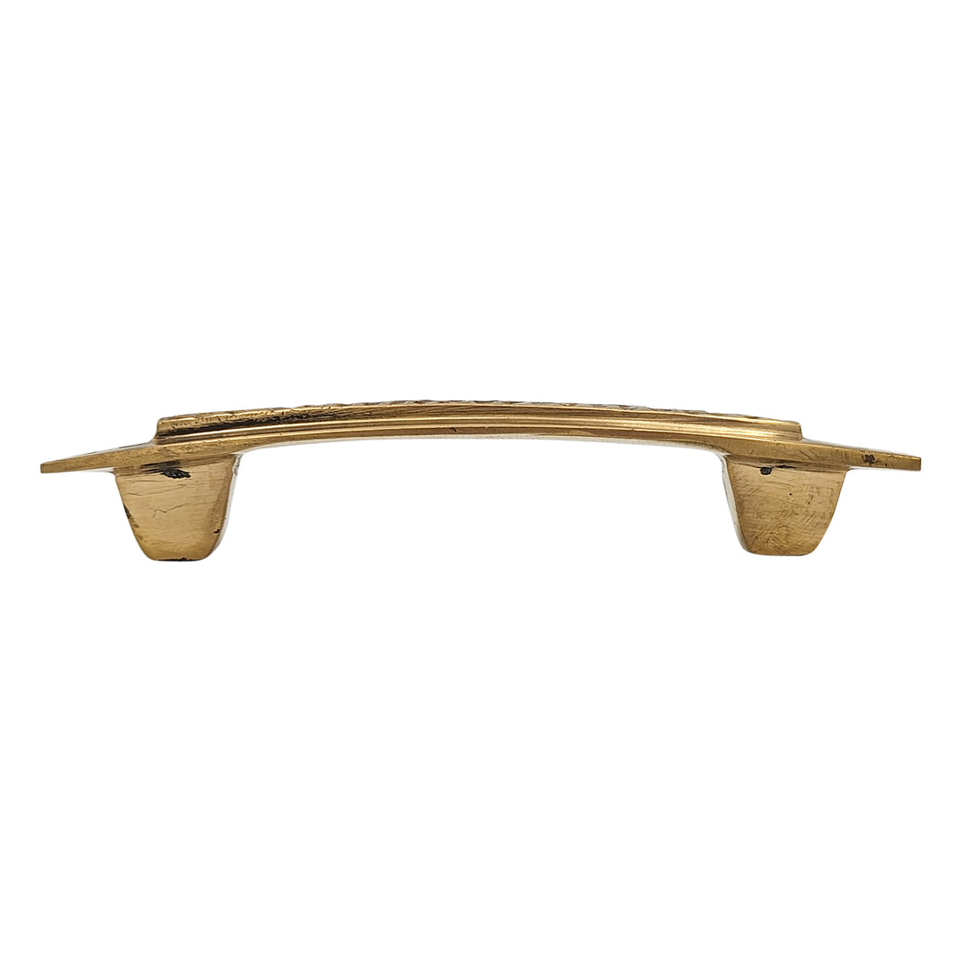 ##Antique Hardware## 5 Inch Overall (3 1/2 Inch c-c) Solid Brass Craftsman Hammered Drawer Pull
