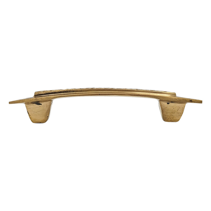 ##Antique Hardware## 5 Inch Overall (3 1/2 Inch c-c) Solid Brass Craftsman Hammered Drawer Pull