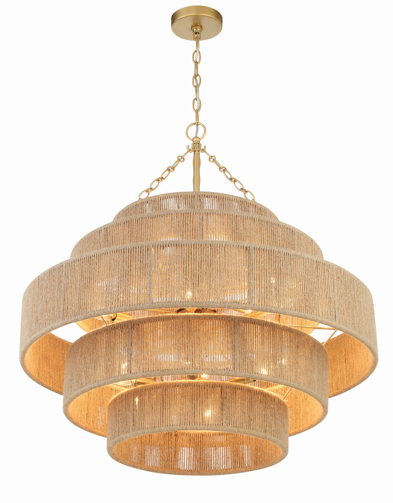 ##Antique Hardware## Shyla 20 Light Soft Gold Chandelier