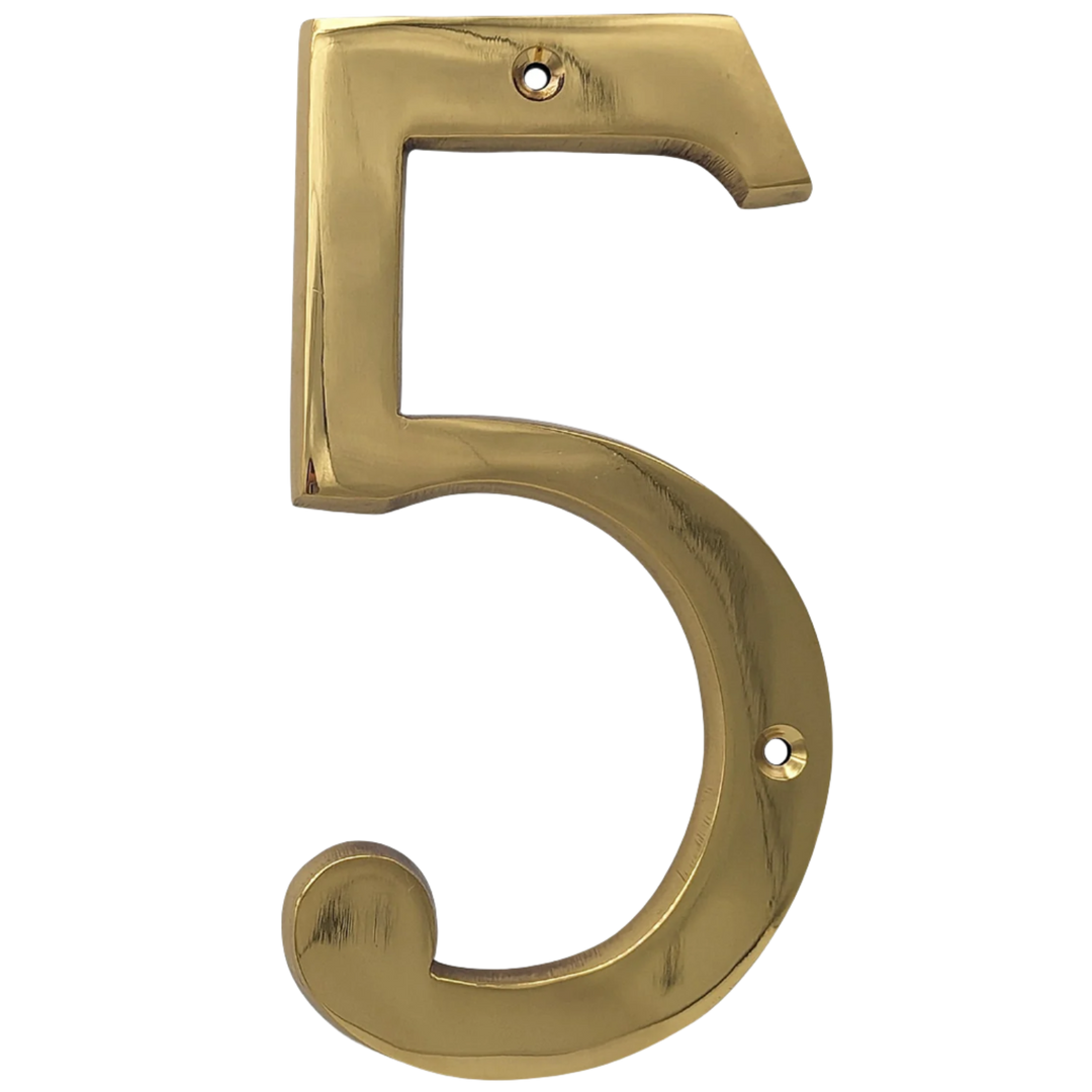 Antique Hardware 6 Inch Tall House Number 5 ADDRESS PLAQUE