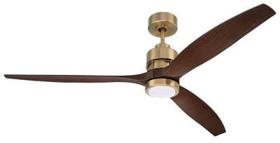 60" Sonnet WiFi in Satin Brass w/ Walnut Blades