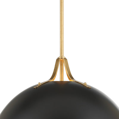 ##Antique Hardware## Soto 3 Light Matte Black + Antique Gold Chandelier