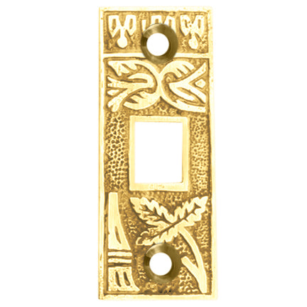 2 1/4 Inch Solid Brass Broken Leaf Pocket Door Strike Plate