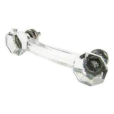 Antique Hardware 4 Inch Overall (3 Inch c-c) Clear Glass Old Town Octagon Shape Cabinet Pulls (Several Finishes Available) GLASS-PULL