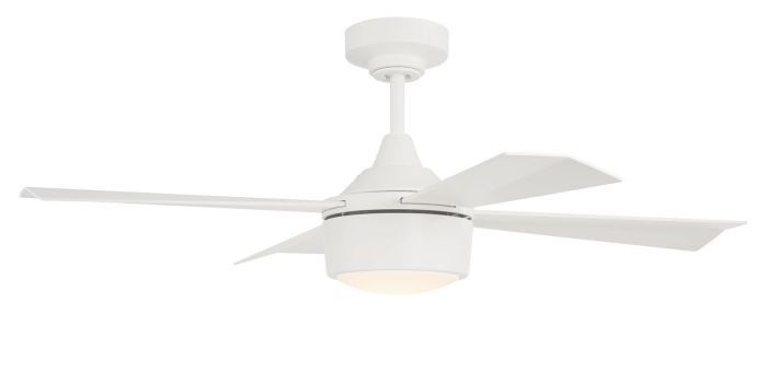 Antique Hardware 42" Theo,White Finish, White Blades, Light Kit Inlcuded (Optional) Ceiling Fan