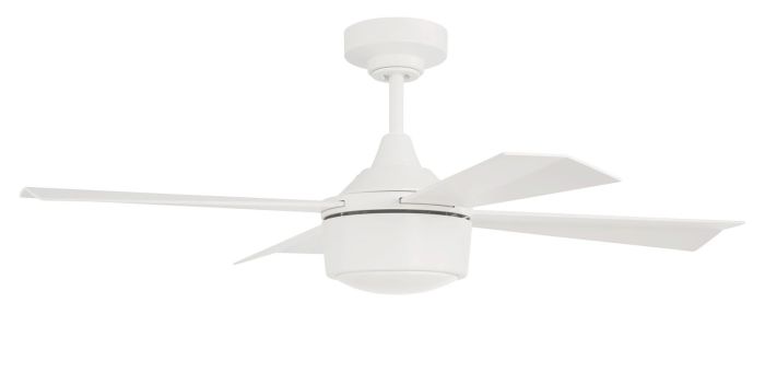 Antique Hardware 42" Theo,White Finish, White Blades, Light Kit Inlcuded (Optional) Ceiling Fan