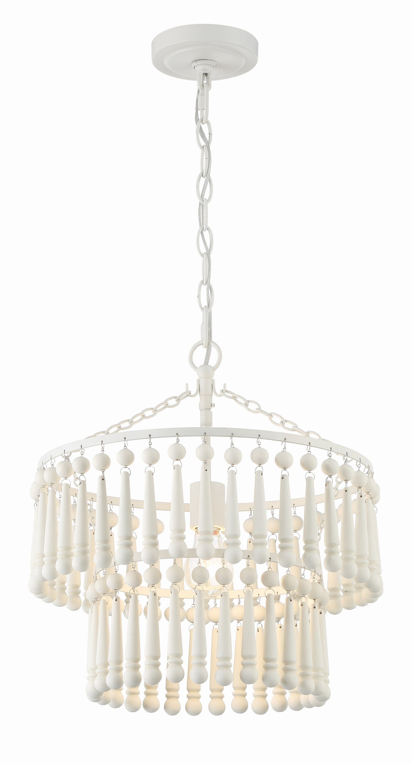 ##Antique Hardware## Tiana 1 Light Matte White Pendant