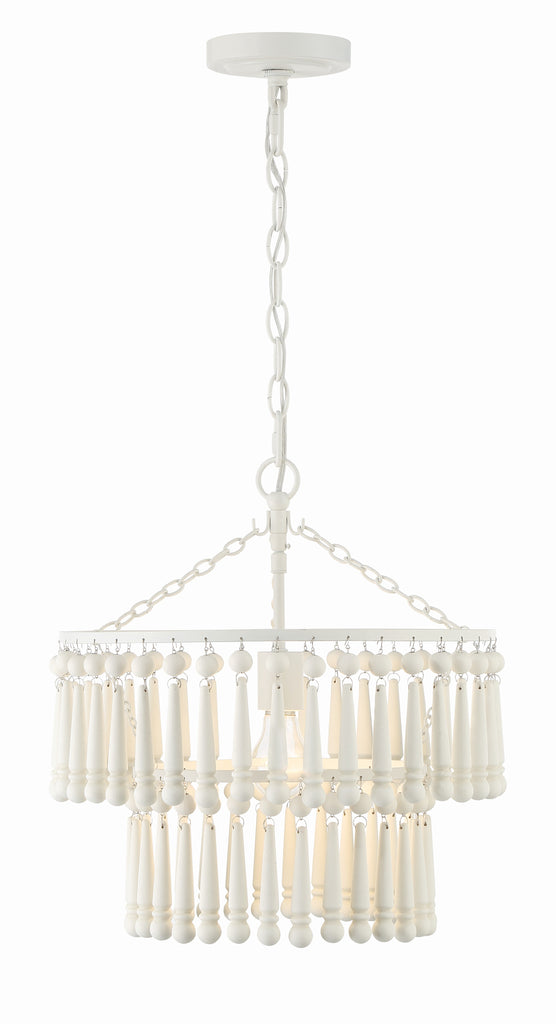 ##Antique Hardware## Tiana 1 Light Matte White Pendant