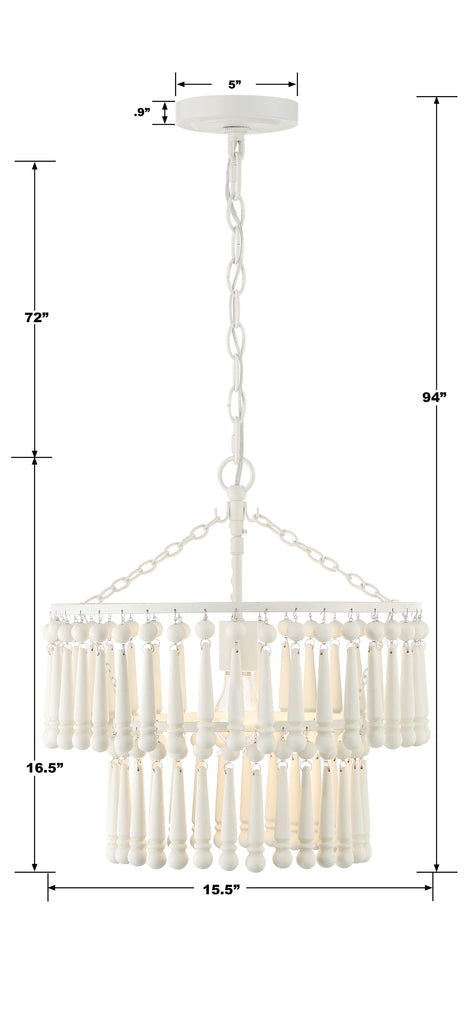 ##Antique Hardware## Tiana 1 Light Matte White Pendant