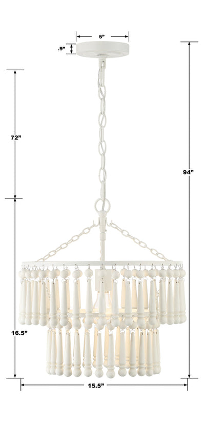 ##Antique Hardware## Tiana 1 Light Matte White Pendant