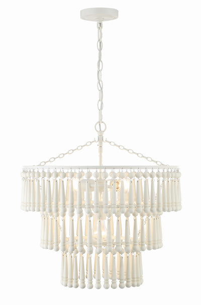 ##Antique Hardware## Tiana 3 Light Matte White Chandelier