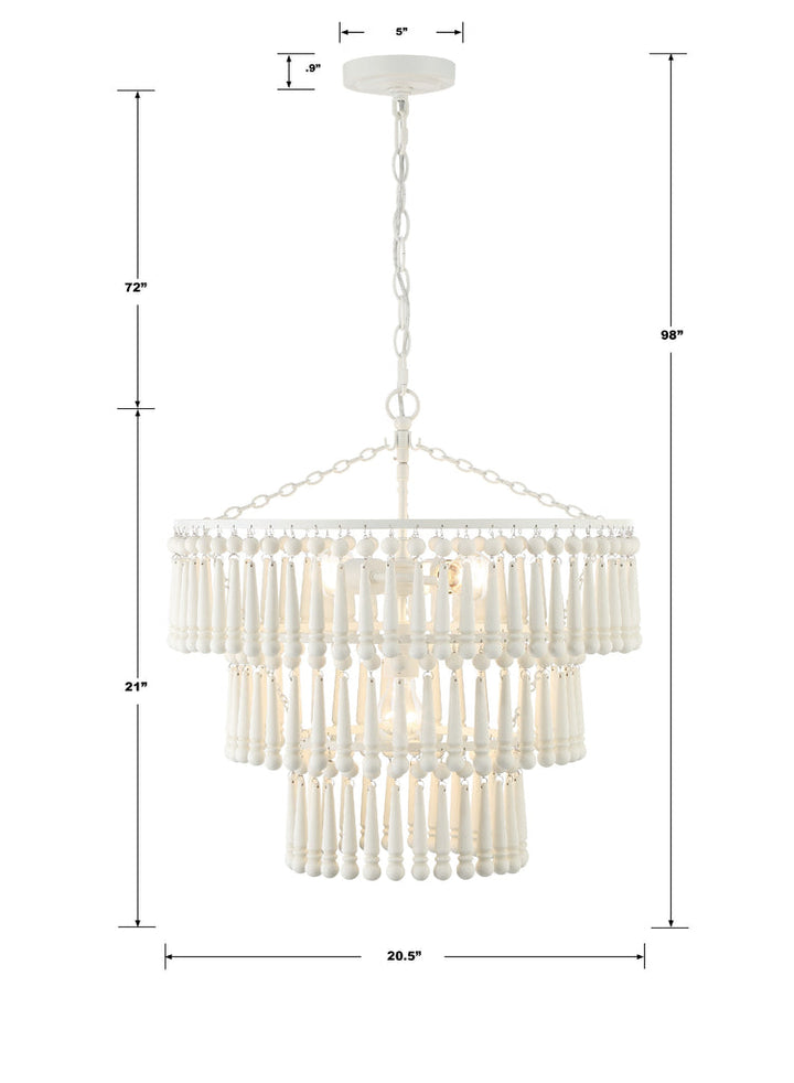 ##Antique Hardware## Tiana 3 Light Matte White Chandelier