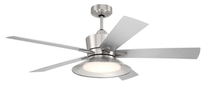 Antique Hardware 52" Topper in Brushed Polished Nickel w/ Brushed Nickel Blades Ceiling Fan