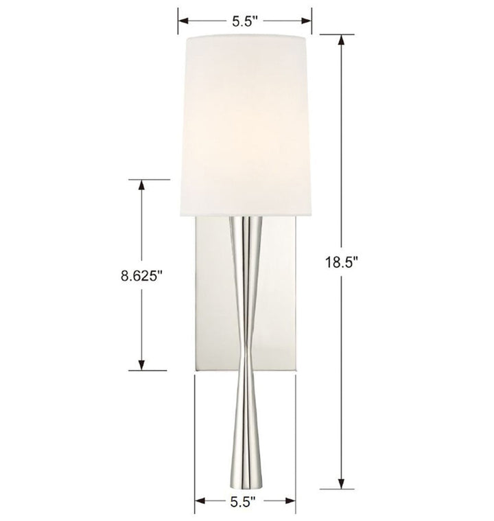 ##Antique Hardware## Trenton 1 Light Polished Nickel Sconce