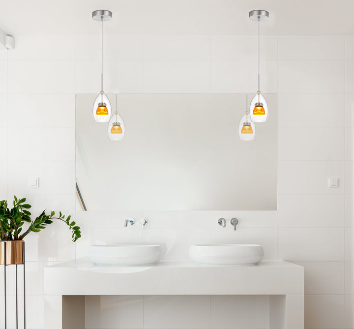 ##Antique Hardware## INTEGRATED DIMMABLE LED GLASS MINI PENDANT LIGHT. 6W, 450 LUMEN, 3000K