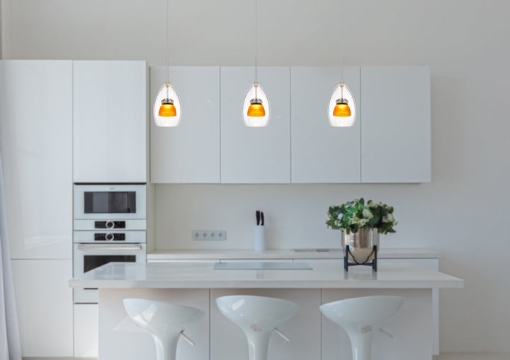 ##Antique Hardware## INTEGRATED DIMMABLE LED GLASS MINI PENDANT LIGHT. 6W, 450 LUMEN, 3000K