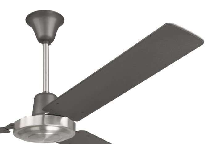 Antique Hardware 56" Utility in Titanium/Brushed Polished Nickel w/ Titanium Finish Blades Ceiling Fan