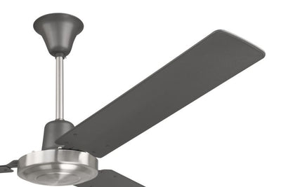 Antique Hardware 56" Utility in Titanium/Brushed Polished Nickel w/ Titanium Finish Blades Ceiling Fan