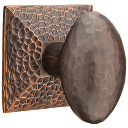 ##Antique Hardware## Hammered Egg Knob With Hammered Rosette (Several Finish Options)