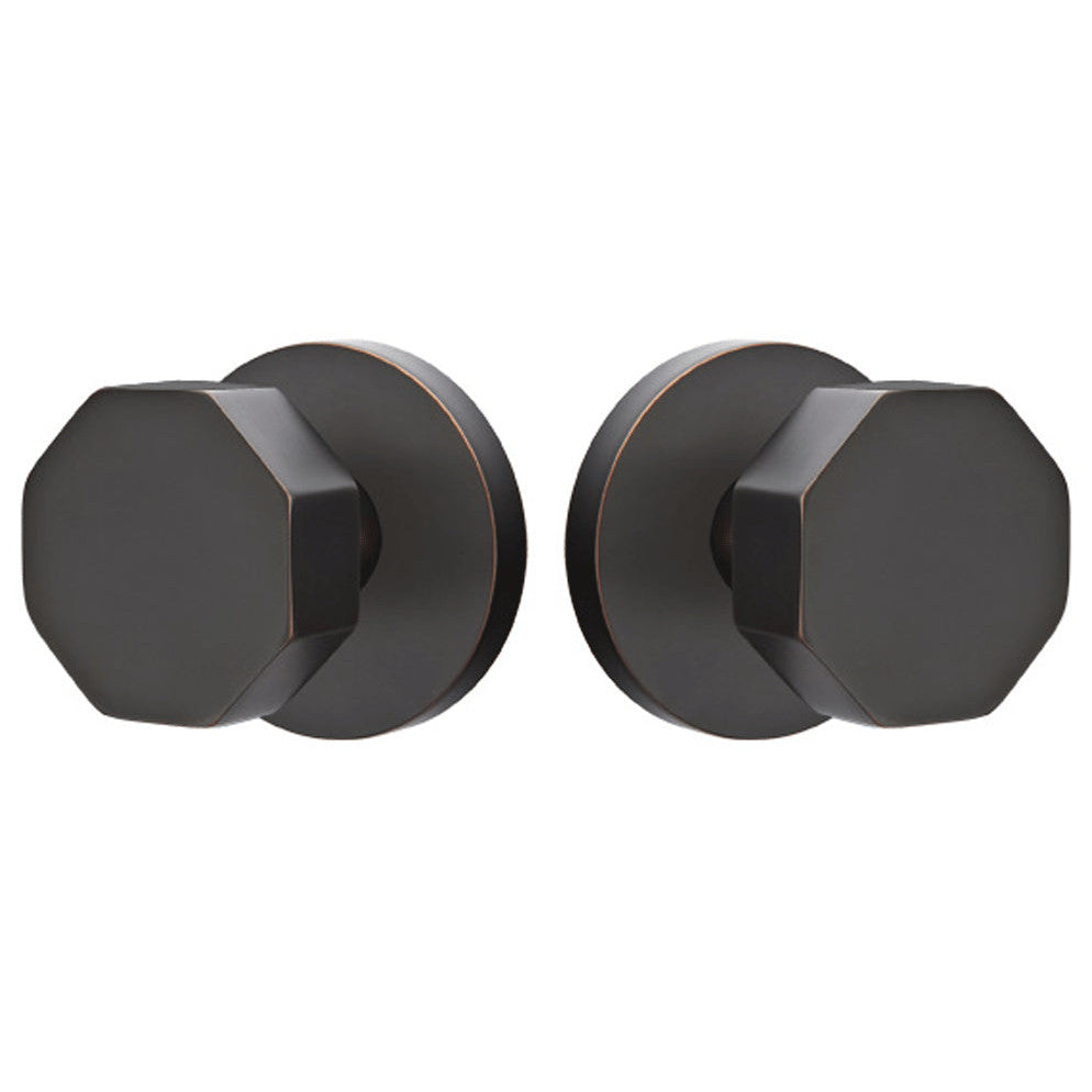 ##Antique Hardware## Solid Brass Octagon Door Knob Set With Disk Rosette (Several Finish Options)