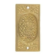 ##Antique Hardware## Open Box Sale Item Craftsman Solid Brass Pocket Door Pull (Polished Brass Finish)