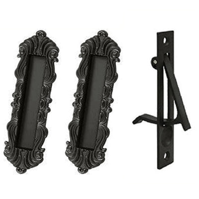 ##Antique Hardware## Victorian Style Single Pocket Passage Style Door Set (Oil Rubbed Bronze Finish)