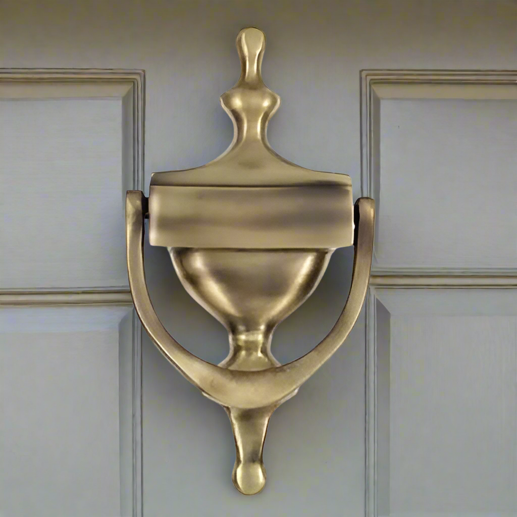 Antique Hardware 7 Inch (6 1/4 Inch c-c) Heritage Style Door Knocker (Antique Brass Finish) Door Knockers
