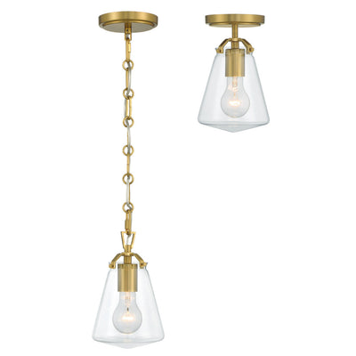 ##Antique Hardware## Voss 1 Light Luxe Gold Mini Pendant