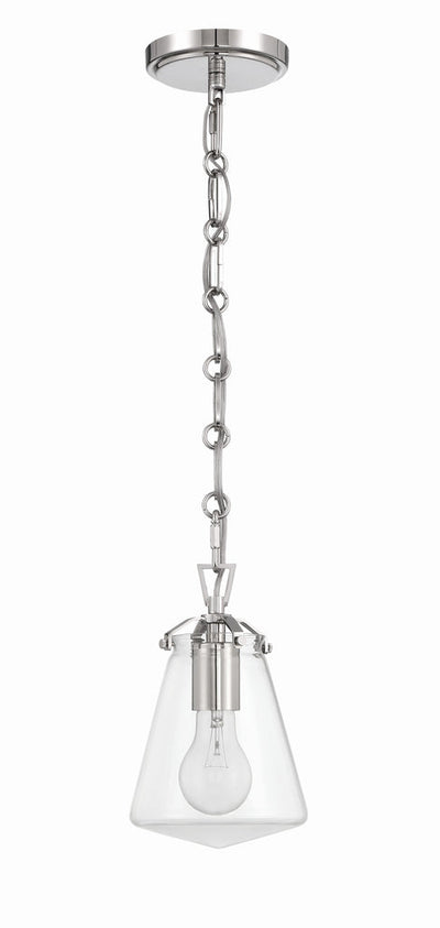 ##Antique Hardware## Voss 1 Light Polished Nickel Mini Pendant