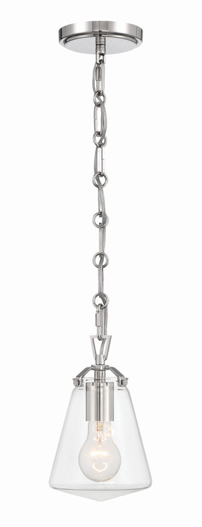 ##Antique Hardware## Voss 1 Light Polished Nickel Mini Pendant