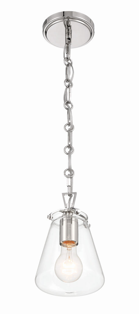 ##Antique Hardware## Voss 1 Light Polished Nickel Mini Pendant