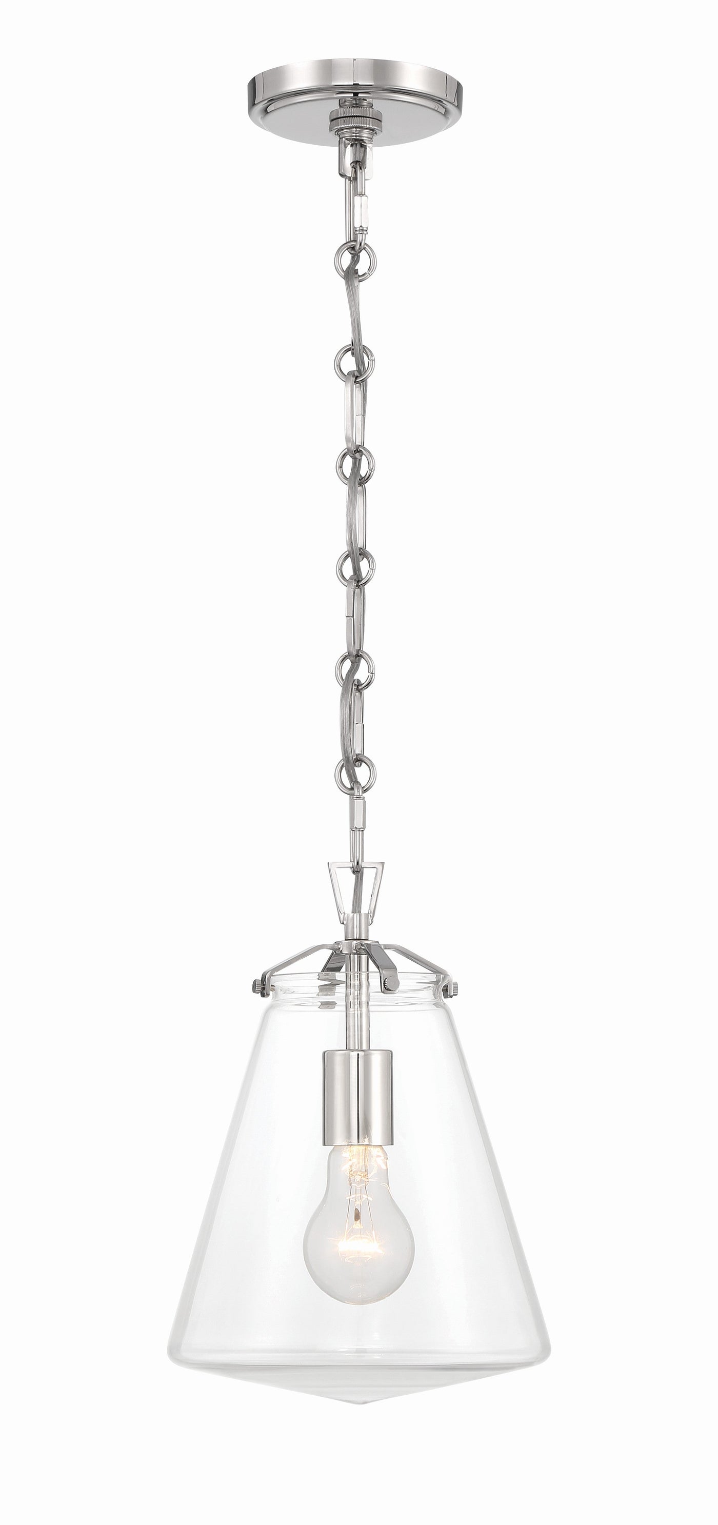 ##Antique Hardware## Voss 1 Light Polished Nickel Mini Pendant